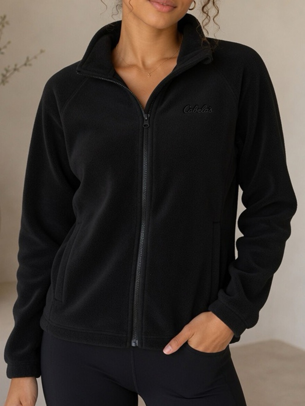 Cabela's Black Full-Zip Teddy Fleece Jacket